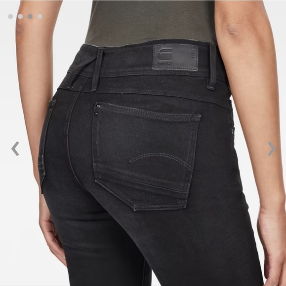 G-Star Lynn Mid Jeans - Black Ripped 26x30 - Picture 3 of 10